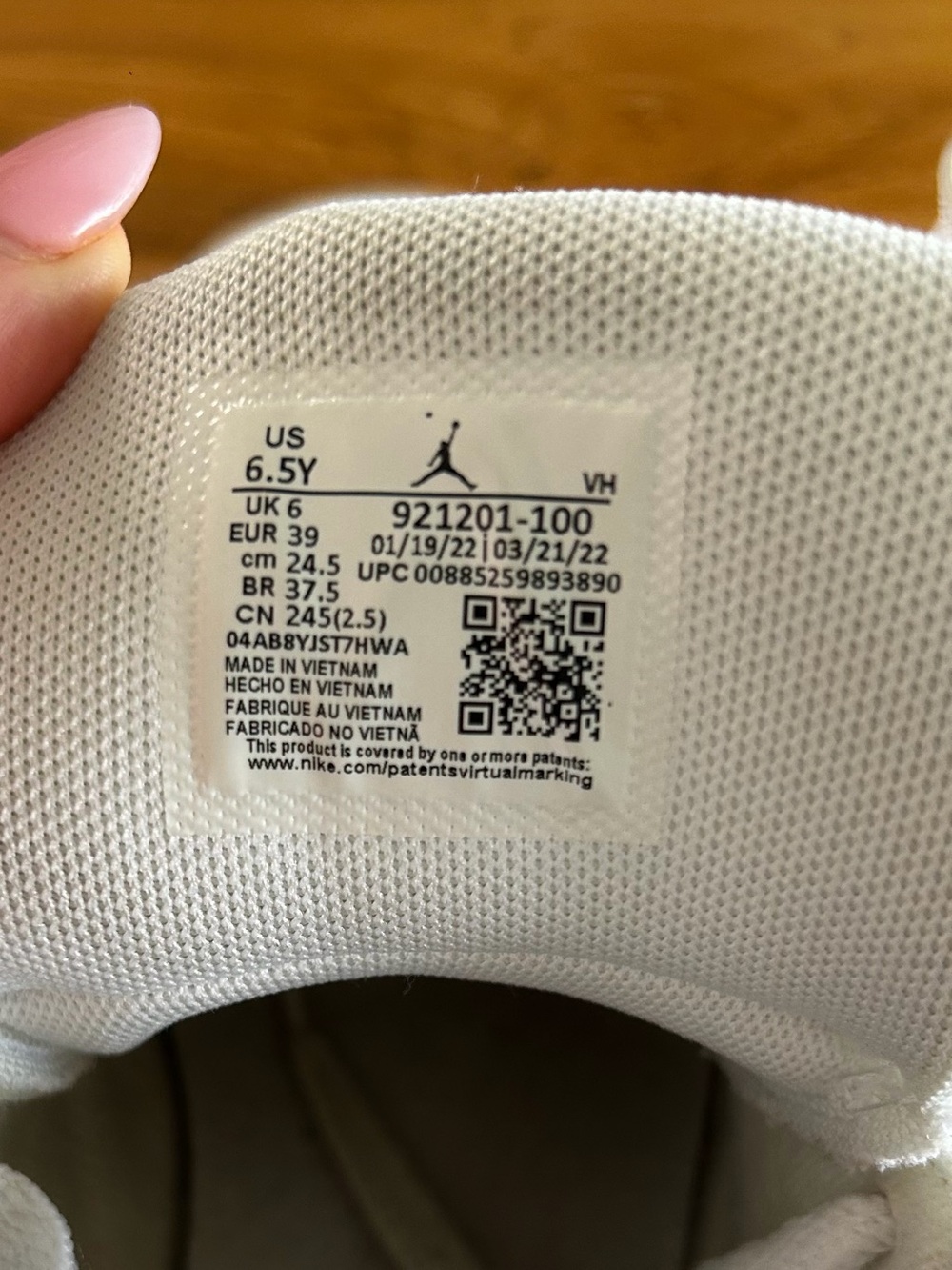 Jordan Kids White Low-Top Sneakers
